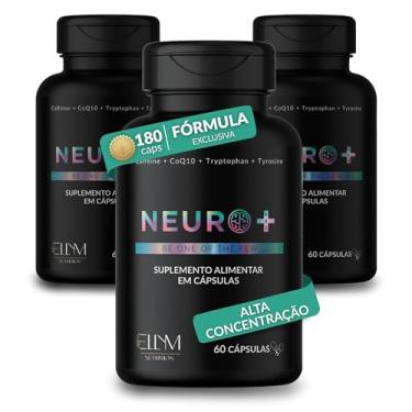 Imagem de Neuro+ 180 Capsulas ELLYM NUTRITION Nootropicos Multivitaminico Foco Cafeina Magnesio Triptofano Taurina B12 Tirosina