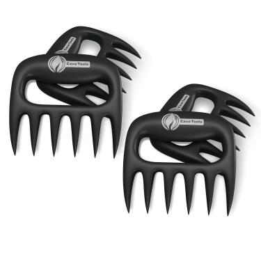 Imagem de Cave Tools Garras de carne para triturar carne de porco desfiada, frango, peru e carne bovina - Manuseio e entalhe alimentos - Acessórios de churrasqueira para defumador ou panela lenta, metal de