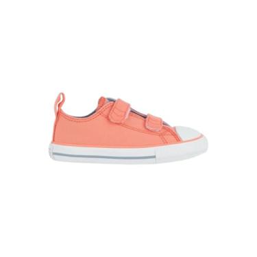Imagem de Tênis Converse All Star Infantil 2V Ox - Cano baixo, Original, Confortável, Ideal para o dia a dia, Estilo Clássico (Laranja/Cinza, BR, Criança de 1 a 3 anos, Numérico, 20)