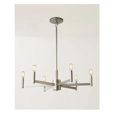 Imagem de Lustre escandinavo simples criativo sala de estar personalizado sala de jantar lâmpadas e lanternas simples galho de árvore lustre, Retro Luminárias