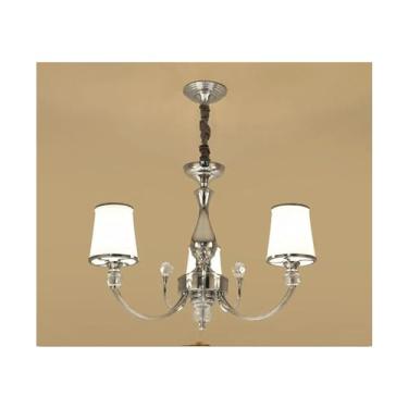 Imagem de Lustre de cristal cromado E14 LED Lustre dourado compatível com sala de estar, quarto, sala de jantar moderna Instalação de iluminação, lâmpadas de lustre