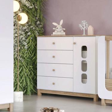 Imagem de Cômoda Infantil Aconchego Ambiente Branco Jequitibá HP - Henn