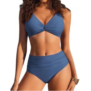 Imagem de Conjunto de biquíni AI'MAGE High Waisted Tummy Control, decote em V, a
