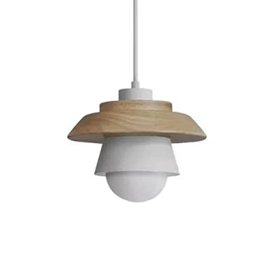 Imagem de CHENKUI Luminária de lustre Nordic Macaron Decoração de Interiores Moderna Minimal Luz Pendente Abajur de Madeira Luminária Pendurada E27 Iluminação de Teto de Cabeça Única para Cozinha Ilha Café BER