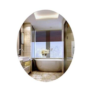 Imagem de Espelho de banheiro de parede oval espelho de banheiro espelho de banheiro espelho de vaidade pendurado 75 × 100 cm 60 × 80 cm