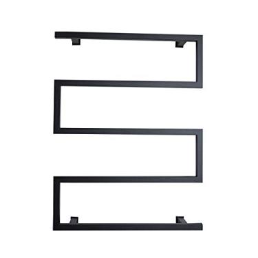 Imagem de Toalheiro elétrico aquecido, aquecedor de toalhas doméstico, toalheiro elétrico reto, preto, toalheiro, banheiro, suporte de toalha de aço inoxidável