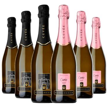 Imagem de Kit 6 Espumante Italiano Borghesia Brut Branco e Rosé
