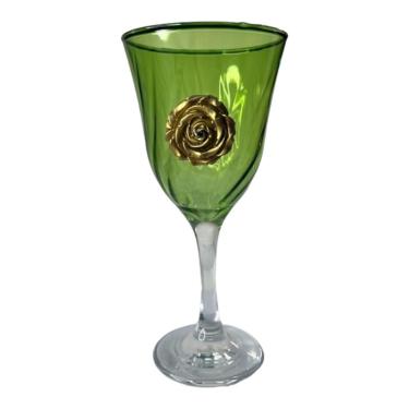 Imagem de Taça Cigana Esmeralda Lirio Rosa Super luxo 330ml -Vidro