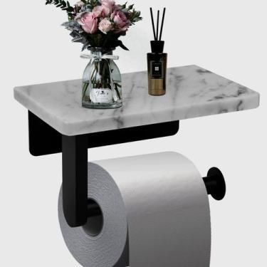 Imagem de Suporte de papel higiênico Nodafuer Marble Prateleira montada na pared