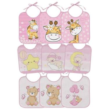 Imagem de Kit 6 Babador Bebê Impermeável Felpudo Incomfral Feminino - Dugu