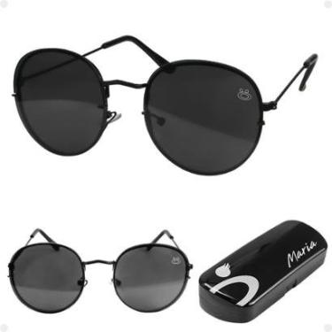 Imagem de oculos sol feminino aço inoxidavel preto casual praia + case qualidade premium original...