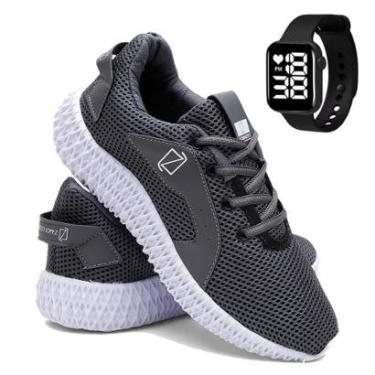 Imagem de Kit Tênis Masculino Para Corrida e Academia Super Leve e Confortável e Relógio-Masculino