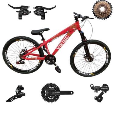 Imagem de Bicicleta 26 VikingX T25 21v Suspensão 80mm Shimano Freeride Pneu 26 Cravudo-Unissex
