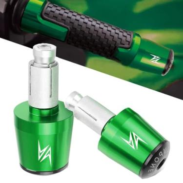 Imagem de LQMY Extremidades De Manopla Guidão Universal Para Motos 22 Mm E 7/8" Ninja250 400 650R Z400 Z650 Z750 Z800 Z900 Z1000 Zx-6R Zx-10R V.Ersys 650 1000 (Verde)