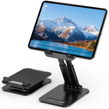 Imagem de Suporte de tablet para iPad, suporte de tablet ajustável para mesa, suporte de monitor portátil dobrável compatível com tablets de 4 a 16 polegadas como Kindle, Switch, iPad Pro/Air/Mini
