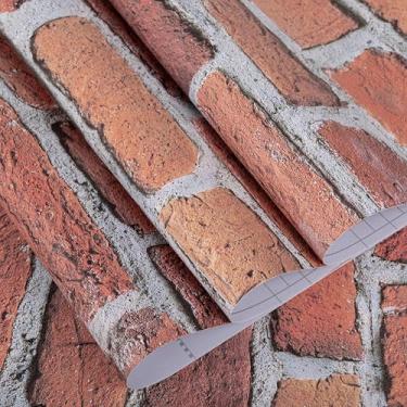 Imagem de Abyssaly Papel de parede floral papel de parede de contato cozinha papel de parede autoadesivo (vermelho 1, 45 cm x 299 cm)