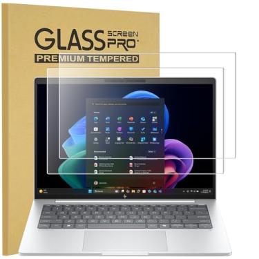 Imagem de Pacote com 2 películas protetoras de tela de vidro temperado com dureza 9H para HP OmniBook 5 14-he0000, HP EliteBook 8 e 6 G1a/G1i/G1q, HP ProBook 4 G1q/G1i/G1a, HP ZBook 8 G1i/G1a, HP OMEN Transcend