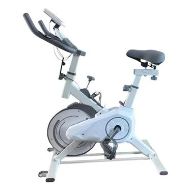 Imagem de Bicicleta Ergométrica Spinning Bike Indoor - Profissional, 120kg Original, Para Academia e Fitness(BRANCA COM CINZA)