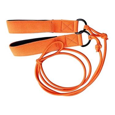 Imagem de Aymzbd Corda Elástica para Treinamento de Estabilidade em Espiral Laranja, Cordão Elástico para Coluna, Comprimento de 1,5 M, Alongamento