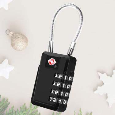 Imagem de Fechaduras de bagagem de viagem aprovadas pela TSA de 4 dígitos, cadeado de combinação de mala de metal, cadeados de liga sem chave, cadeado compatível aceito para armário de academia, estojo de saco