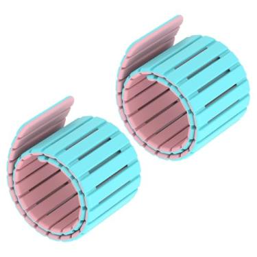 Imagem de CKinmeies Pesos de pulso e tornozelo, 450 g cada, fecho magnético, neoprene respirável, estilo fitness moderno, pacote com 2 para ioga, natação, pilates, treinamento de força (azul + rosa)