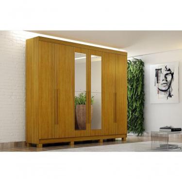 Imagem de Armario Roupeiro Madri 6 Portas 2 Gavetas C-kit 4 Espelho Madri Com Pes Chf Cinamomo