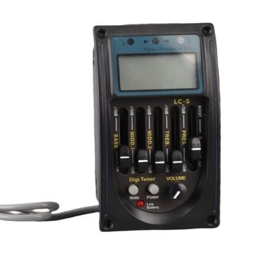 Imagem de RiToEasysports LCD Equalizador Captador 5 Bandas Guitar Tuning Controle de Volume para Músicos ABSMetal Cor: Preto