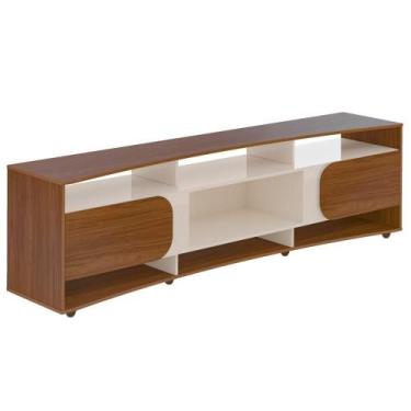 Imagem de Rack Bancada Para Tv 86 Pol 220 Cm 4502 Cedro Off White Arly Cedro Off
