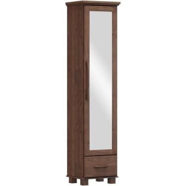 Imagem de Sapateira 1 Porta Espelho Madeira Maciça 194x47 Cm 2255 Cafe Milani St