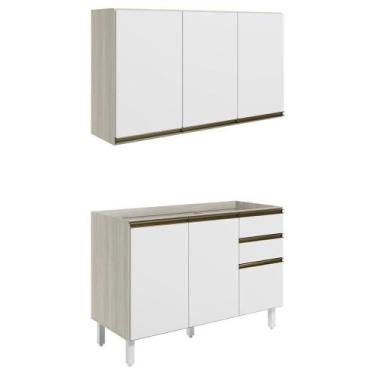 Imagem de Armario Aereo Balcao Pia 120 Cm Mdf Kali Bianco. - Nicioli Móveis