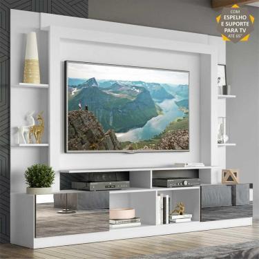 Imagem de Rack com Painel Suporte Tv 65´´ Espelho Branco/Tenerife
