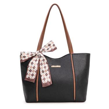 Imagem de Milan Chiva Sacolas femininas com alça superior média, Carvão preto, Medium