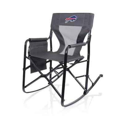 Imagem de Picnic TIME NFL Buffalo Bills Woodland Cadeira de acampamento de balanço com suporte de armazenamento, cadeira de acampamento para adultos, (cinza carvão)