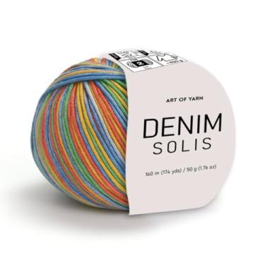 Imagem de Art of Yarn Denim Solis fio variegado 55% algodão, 45% poliacrílico, 50 g, 160 m (174 jardas) fio esportivo macio e suave – fino (2) para crochê, tricô, amigurumi, cobertores, roupas – 1 novelo 99952