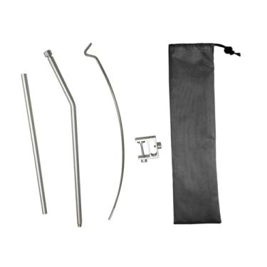 Imagem de Dynwave Suporte para lanterna de acampamento, suporte para lâmpada externa, para lâmpada, gancho, para jardim, pesca, churrasco, Seção Dupla