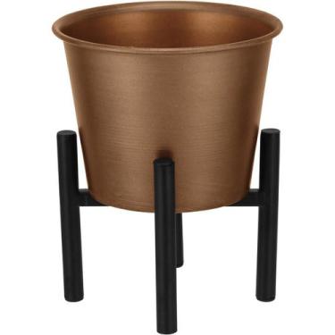 Imagem de OCTAVE CACHEPÔ 19x15x15cm METAL COBRE COM SUPORTE - HOMECO