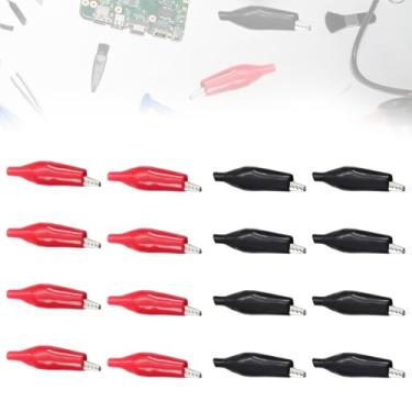 Imagem de TAYCZGQL 8 peças de clipes jacaré isolados 12 V crocodilo cobre jacaré clipes para projetos elétricos 12 V conectores de fio de cobre isolados clipes de crocodilo pequenos grampos jacarés