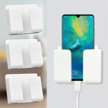 Imagem de Caixa de armazenamento de parede com 3 peças, organizador que economiza espaço para TV, AC e controle remoto de som, branco