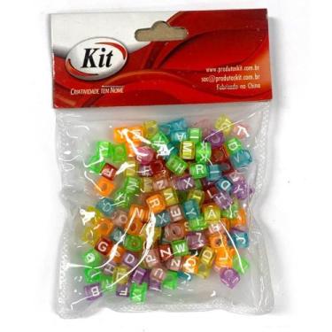 Imagem de Micanga Conta Dado Letras 6X6MM 25G TP - KIT