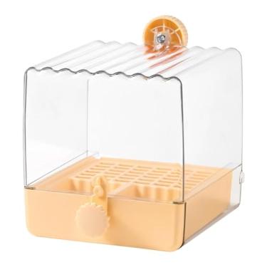 Imagem de MFMEXUL Banheira Suspensa para Pássaros com Gaveta, Caixa de Chuveiro Transparente para Papagaios, Periquitos, Agapornis E Pássaros Pequenos, Laranja