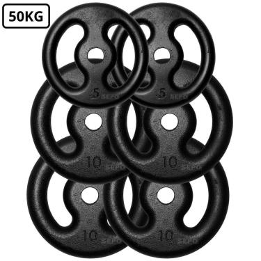 Imagem de Kit de Anilha Ferro Fundido 50kg - (4) x 10Kg + (2) x 5Kg-Unissex