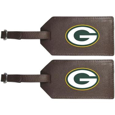 Imagem de Siskiyou Green Bay Packers Alça de couro para bagagem, 2 unidades, tamanho único, cores do time
