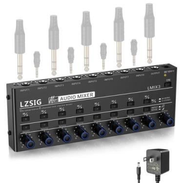 Imagem de Mixer de áudio LZSIG Linha estéreo de 8 canais com controle de microfo