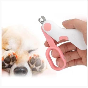 Imagem de Mini Cortador de Unha Pet com Lanterna LED – Alicate de Unha para Cães e Gatos | Corte Preciso, Seguro e Ergonômico com Trava de Segurança e Lâmina em Aço Inoxidável (Rosa)