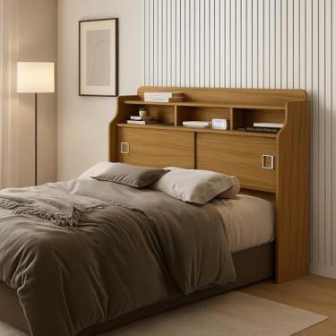 Imagem de Cabeceira Jéssica Queen 1,60 com 2 Portas Reversivel 100% MDF. (Nature)