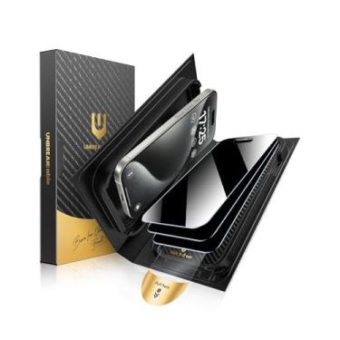 Imagem de UNBREAKcable Protetor de tela de privacidade para iPhone 15 Pro, [filtro antiespião de 25°] Vidro temperado de grau militar 9H com moldura de fácil instalação, pacote com 2, à prova de manchas e