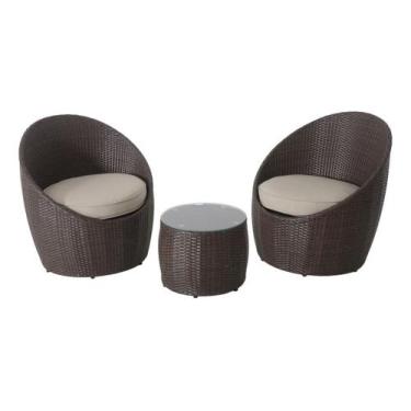Imagem de Conjunto Jardim 3 Pecas Rattan E Almofada 2 Poltronas 1 Mesa - Brazil 