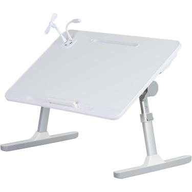 Imagem de Mesa De Cama Para Laptop, Suporte De Cama Para Laptop Com ângulo Ajustável Em Altura, Mesa De Colo Portátil Com Pernas Dobráveis, Mesa De Tablet Dobrável Para Sofá, White