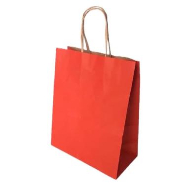 Imagem de Sacola LC Liso Papel Kraft Natural Alça Natural 17,5x8,5x21,5 c/10un (Vermelho)