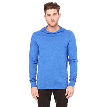 Imagem de Moletom com capuz de manga comprida de jérsei unissex Canvas 3512 Bella, Heather True Roy, Large